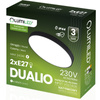 LED stropní plafon 2x E27 DUALIO kulatý IP44 30cm LUMILED