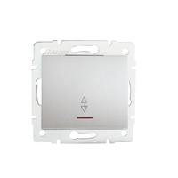 Spínač NO kontakt osvětlený 10A Square Silver LOGI Kanlux