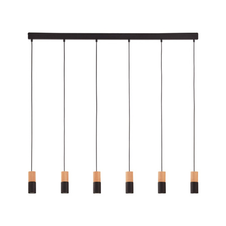 ELIT BLACK/WOOD Lamelové závěsné stropní svítidlo Black Wood Modern 6xGU10 6312 TK Lighting