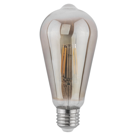 Žárovka LED EDISON E27, ST64 6W = 50W 420lm 2200K Teplá bílá 360° Filament Smokey LUMILED