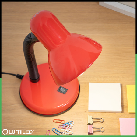 Stolní lampa Školní Noční E27, Nastavitelná Červená LUMILED