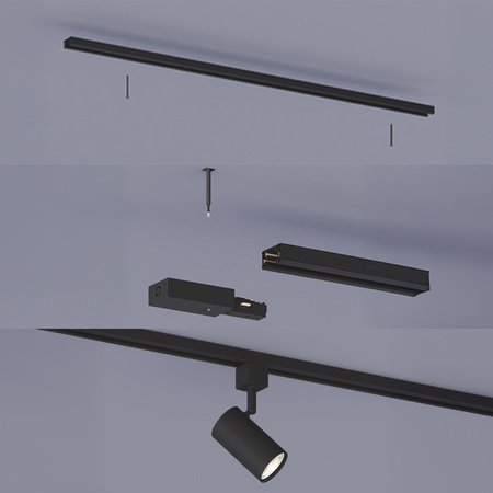 Vnitřní lineární spínací konektor pro jednofázové přípojnice LED osvětlení černý EasyLink Philips