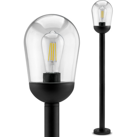 Venkovní zahradní svítidlo E27 Black POST 100cm OVALIS LUMILED