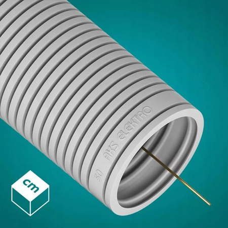 Vlnitá trubka RKGL 50mm 320N trubka s dálkovým ovládáním pro ochranu kabelu 25m šedá AKS ZIELONKA