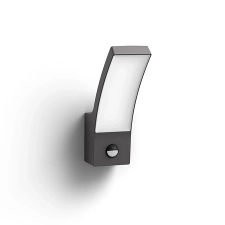 Zahradní lampa LED nástěnná lampa SPLAY IR myGarden 12W 4000K IP44 s pohybovým a soumrakovým senzorem antracit PHILIPS