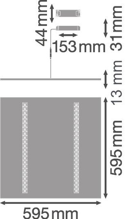 LED panel Kancelářské svítidlo Stropní svítidlo 33W 4000lm 4000K Neutrální zápustná montáž Bílá 60x60cm UGR16 IndiviLED® Ledvance