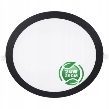 LED panel stropní 24W 4000K 1920lm 29cm kulatý zapuštěný držák černá ECOLIGHT