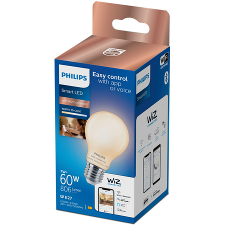 LED žárovka E27 A60 7W = 60W 2700-6500K FILAMENT SMART WiFi Philips WiZ
