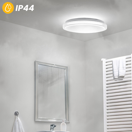 LED stropní plafon AGA2 48W IP44 CCT bílý kulatý 40cm + LUMILED PILOT