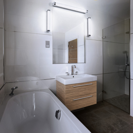 Koupelnové svítidlo LED Nástěnné svítidlo nad zrcadlo Stmívatelné 9W 900lm CCT Chrom IP44 40cm Obris Ledvance