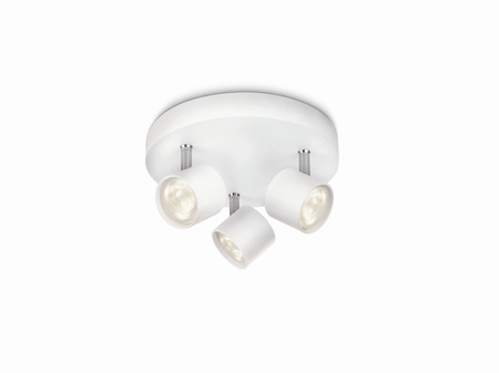 LED STAR stropní svítidlo 3x 4,5W 2700K stmívatelné reflektorové svítidlo pohyblivé bílé kulaté PHILIPS