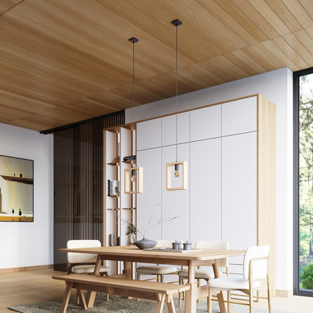 ARIES Stropní závěsné svítidlo E27 Přírodní dřevo Skandinávský SOLLUX