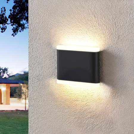 Zahradní nástěnná lampa Venkovní LED fasádní lampa 6W 660lm 2700lm teplá bílá Black EVAN Videx
