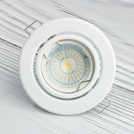 Halogenová Podhledové svítidlo GU10, MR16 Nastavitelná Kulatá Bílý Plech LUMILED