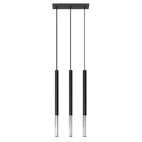 MOZAICA 3L 3xG9 Závěsné stropní svítidlo Elegant Black Chrome SOLLUX