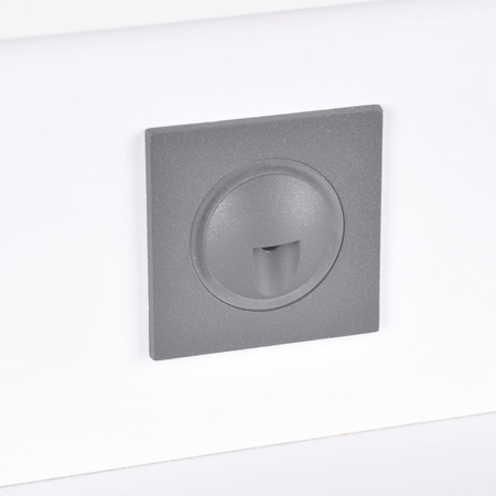 LED světlo na schodiště 3W 20lm IP44 4000K grafitový čtverec Q3 GOLDLUX (Polux)