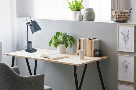 Školní noční stolní lampa + organizér Raibo E27 5W modrá KANLUX