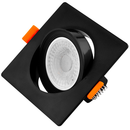 Halogenová Podhledové svítidlo GU10, MR16 Nastavitelná Čtvercová Černá VENTUS LUMILED