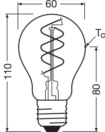 Dekorativní LED žárovka A60 E27 8W = 60W 806lm 2200K teplá bílá CRI90 300° Filament Dimmable Vintage 1906 Osram