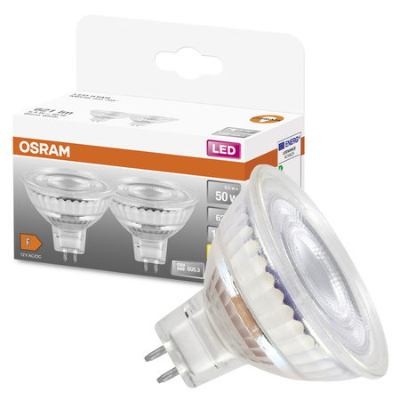 2x LED MR16 reflektor GU5.3 6,5W = 50W 621lm 2700K teplá bílá 12V 36° STAR Osram