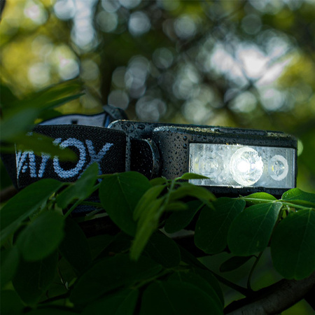 Dobíjecí čelová svítilna 100lm 100LM LED + 2XLED 5 režimů VAYOX