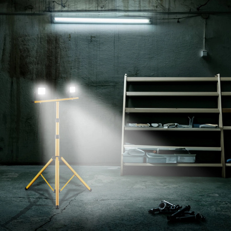 LED reflektor ZUNA2 Halogenová lampa 2x 30W 6500K na stojanu + kabel + hermetický konektor LUMILED