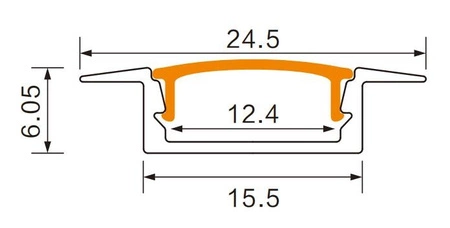 Hliníkový LED profil pod omítku černý 2m s matným difuzorem pro LED pásky + krytky Ecolight řady P