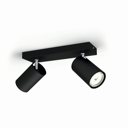 KOSIPO stropní svítidlo Reflektor 2x GU10 černý Pohyblivý PHILIPS