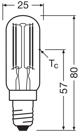 LED žárovka T25 Tubular E14 4,8W = 40W 470lm 2700K teplá bílá 300° Dimmable SPECIAL Osram