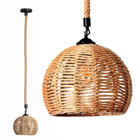 BOHO pletené jutové závěsné svítidlo pro LED E27 malé