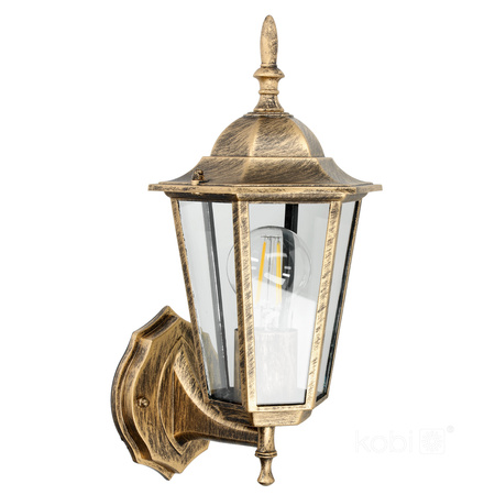 Zahradní venkovní nástěnná lampa E27 IP54 Gold LO4101 Kobi