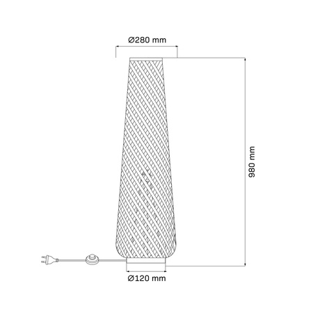 Dekorativní stojací lampa E27 Black BAMBOO NATURAL Sanico Goldlux