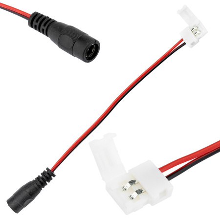 Spojka pro LED pásku, 2PIN DC 2.1 zástrčka s kabelem 8mm LUMILED