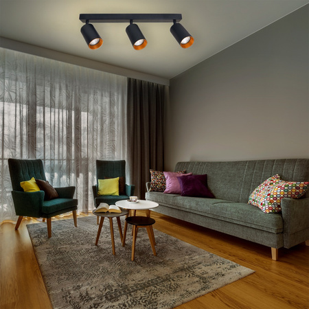 ERIS GOLD 3x GU10 LED stropní svítidlo. nastavitelné