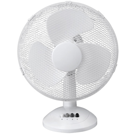 Stojací stolní ventilátor VENTILÁTOR 30cm 40W Bílý