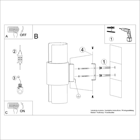 Nástěnné svítidlo Nástěnné svítidlo 2x E27 White Flash Blue Sapphire SL.1674 Sollux