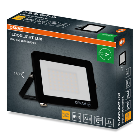 LED reflektor Halogenový venkovní reflektor 30W 3000K 2700lm IP65 FLOODLIGHT LUX OSRAM