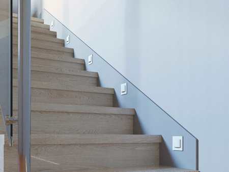 Schodišťové světlo LED 1,5W 30lm 3000K Warm Square Black Erinus Kanlux