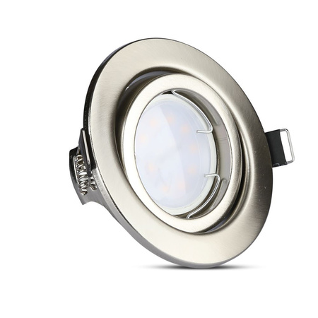 3x Zápustné svítidlo Satin Nickel + GU10 LED žárovka 5W 3000K VT-4444 V-TAC