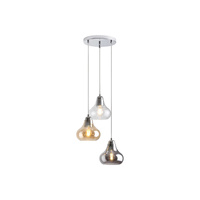 Závěsné stropní svítidlo 3 x E27 Chrome Modern Jezabel Rabalux
