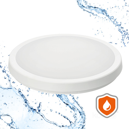 LED stropní svítidlo do koupelny Povrchová montáž 36W 3780lm 4000K 120° bílá IP65 Nairos Kobi