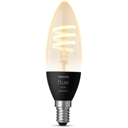 LED žárovka E14 B40 4,6W CCT PHILIPS HUE White & Ambiance Filament Bluetooth Zigbee