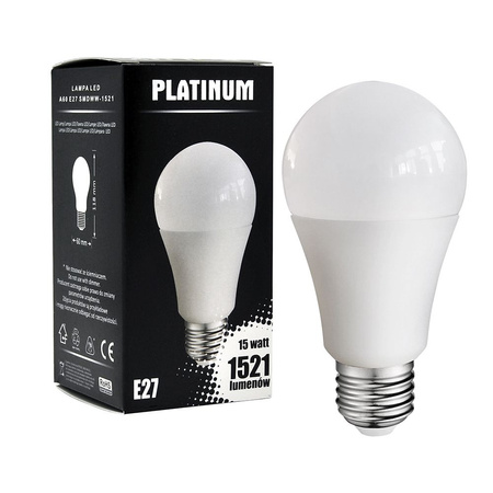 LED žárovka E27 A60 15W = 100W 1521lm 3000K Warm 160° GOLDLUX (Polux)