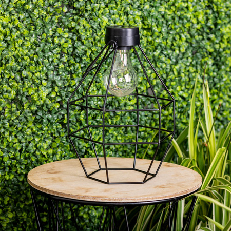 LED solární lampa Venkovní zahradní stojací závěsná lucerna 3000K IP44 25cm soumrakový senzor