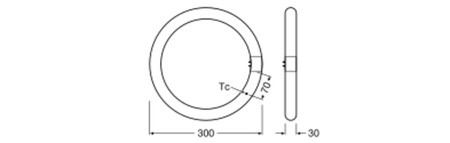 LED T9 Circular G10q 18,3W = 32W 2000lm 3000K Warm 110° LED TUBE EM Osram