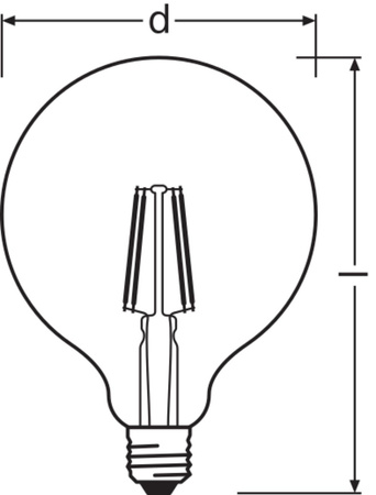 LED žárovka E27 G125 4W = 40W 470lm 2700K Teplá bílá 300° OSRAM Retrofit Filament
