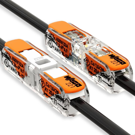 Instalační konektor Rychlokonektor WAGO 221-2411 pro KABEL 2x0.2-4mm