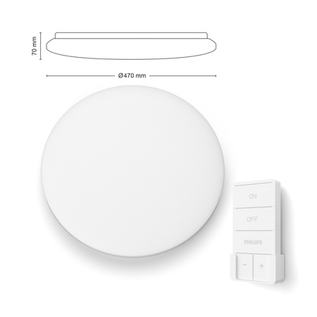 Plafond LED stropní světlo 40W CCT 2700-6500K DIMMABLE 47cm IZSO + PHILIPS PILOT