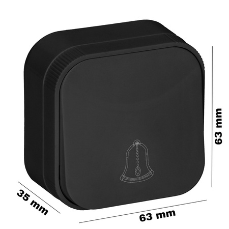 Tlačítko zvonku pro povrchovou montáž IP20 ORNO ČERNÉ