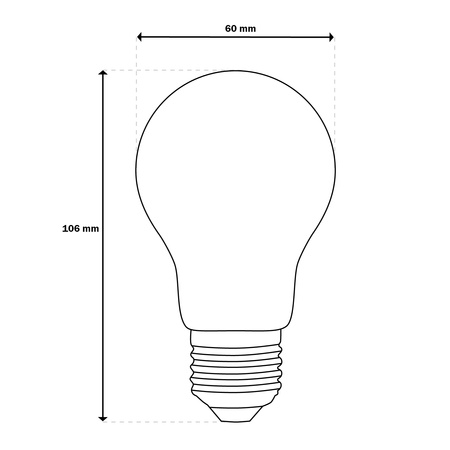 LED žárovka E27 A60 4W = 40W 470lm 3000K Warm 360° Filament LUMILED